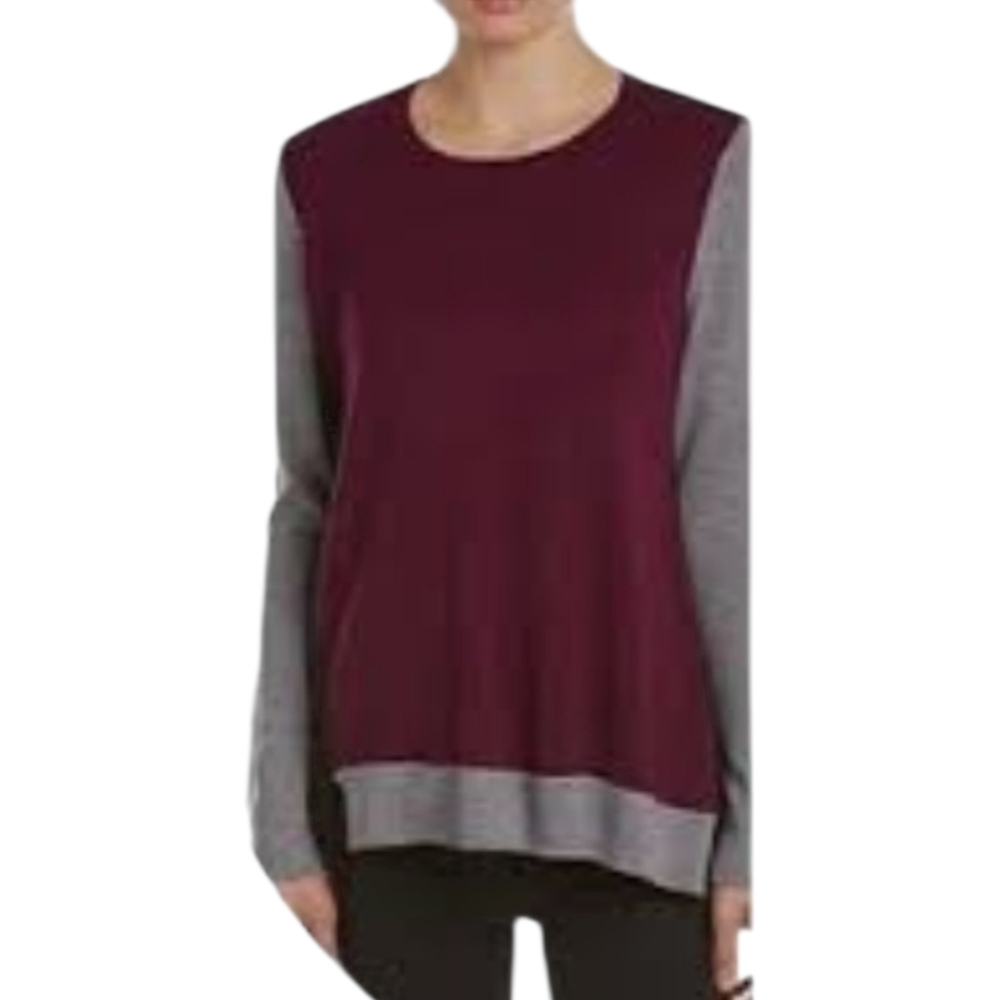 BCBGMaxAzaria Colorblock Merino‎ Wool Tunic Sweater Size XS